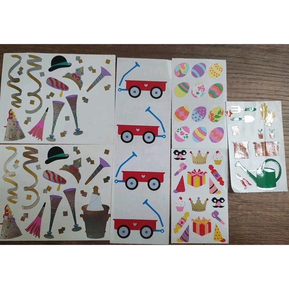 Mrs. Grossman's Sticker Lot Full Partial Sheets Wagon Easter Eggs Garden S42
